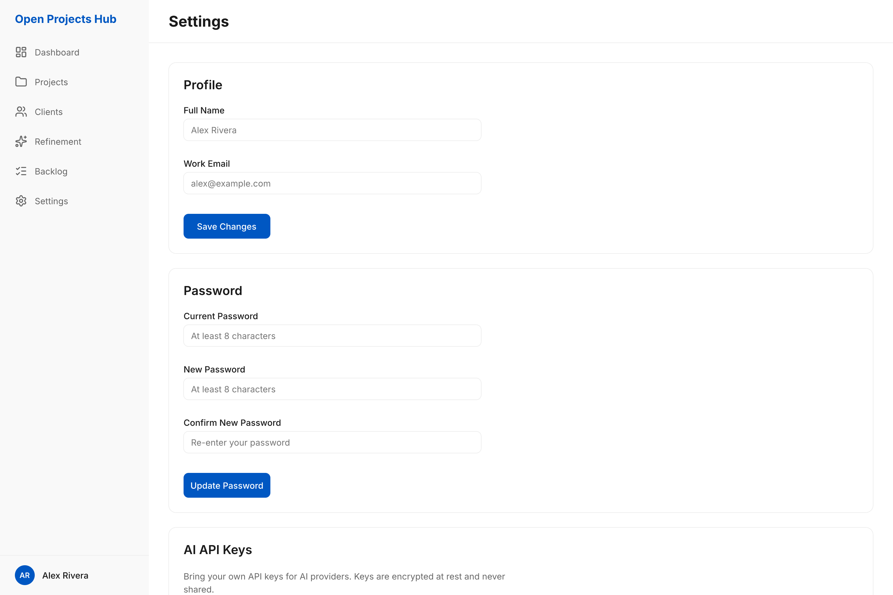 Admin Settings